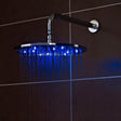 Nuie LED 200mm Diameter Round Fixed Shower Head - Chrome - STY069