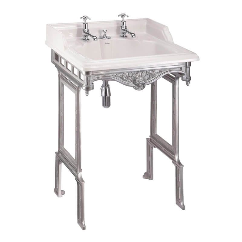 Burlington Brushed Aluminium Stand for 65cm Basin - T38ALU