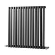 Towelrads Oxfordshire Horizontal Straight Hot Water Radiator 600mm High x 590mm Wide - Gun Metal - 120940