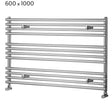 Towelrads Iridio Horizontal Straight Heated Towel Rail 600mm High x1000mm Wide - Chrome - 120970
