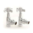 Towelrads Angled Crosshead Manual Valve & Lockshield - Chrome - 120998