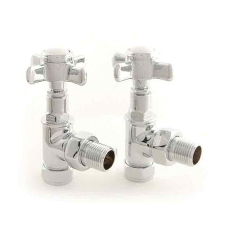 Towelrads Angled Crosshead Manual Valve & Lockshield - Chrome - 120998