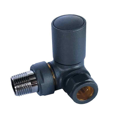 Towelrads Corner Round Manual Valve & Lockshield - Anthracite - 121022
