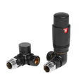 Towelrads Corner Round TRV Valve and Lockshield - Black - 123003