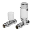 Towelrads Straight TRV and Lockshield Radiator Valve - White - 125008