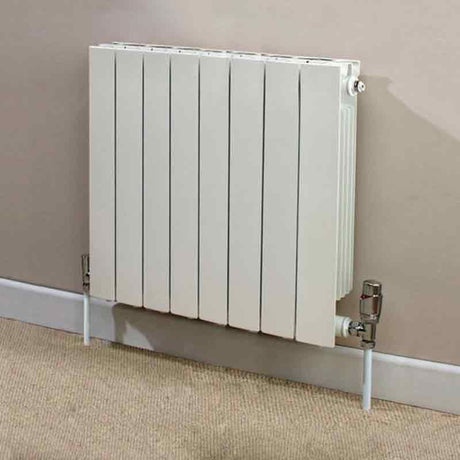 Towelrads Hanworth Horizontal Flat Panel Radiator 690mm High x 668mm Wide 8 Sections - White - 128084