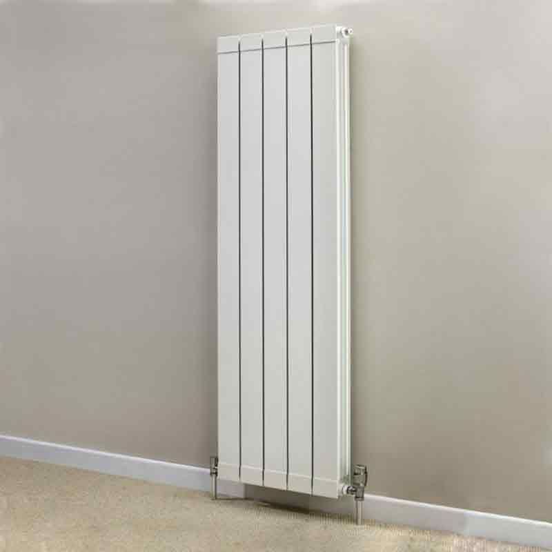 Towelrads Hanworth Vertical Flat Panel Radiator 5 Sections 1446mm High x 428mm Wide - White - 128090