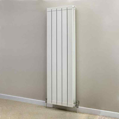 Towelrads Hanworth Vertical Flat Panel Radiator 1846mm High x 428mm Wide 5 Sections - White - 128094