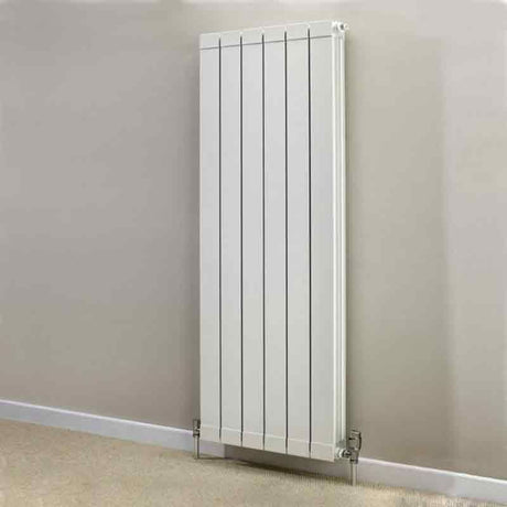 Towelrads Hanworth Vertical Flat Panel Radiator 6 Sections 1846mm High x 508mm Wide - White - 128095