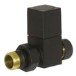 Towelrads Straight Square Manual Valve & Lockshield - Black - 129007