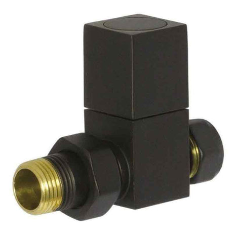 Towelrads Straight Square Manual Valve & Lockshield - Black - 129007