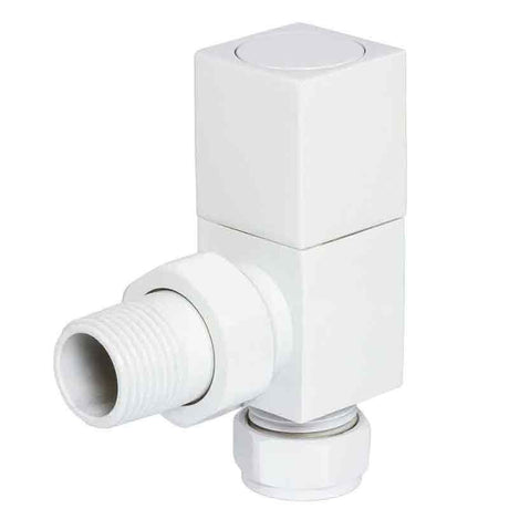 Towelrads Square Angled Manual Radiator Valve - White - 129010