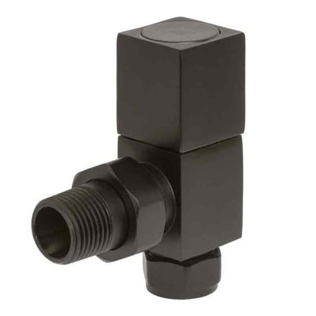 Towelrads Angled Square Manual Valve & Lockshield - Black - 129012