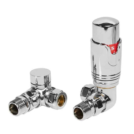 Towelrads Corner TRV and Lockshield Radiator Valve - Chrome - 129022