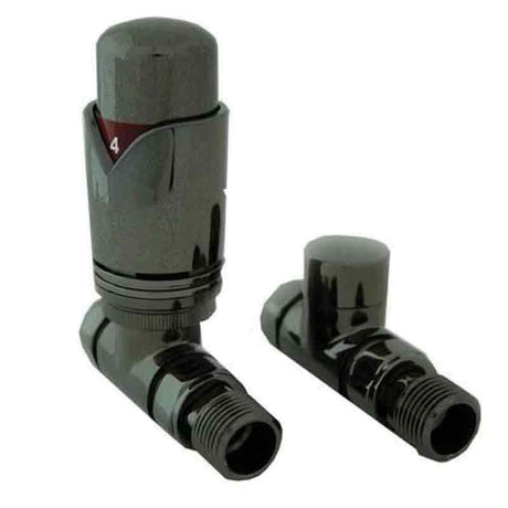 Towelrads Straight TRV and Lockshield - Black Nickel - 129040