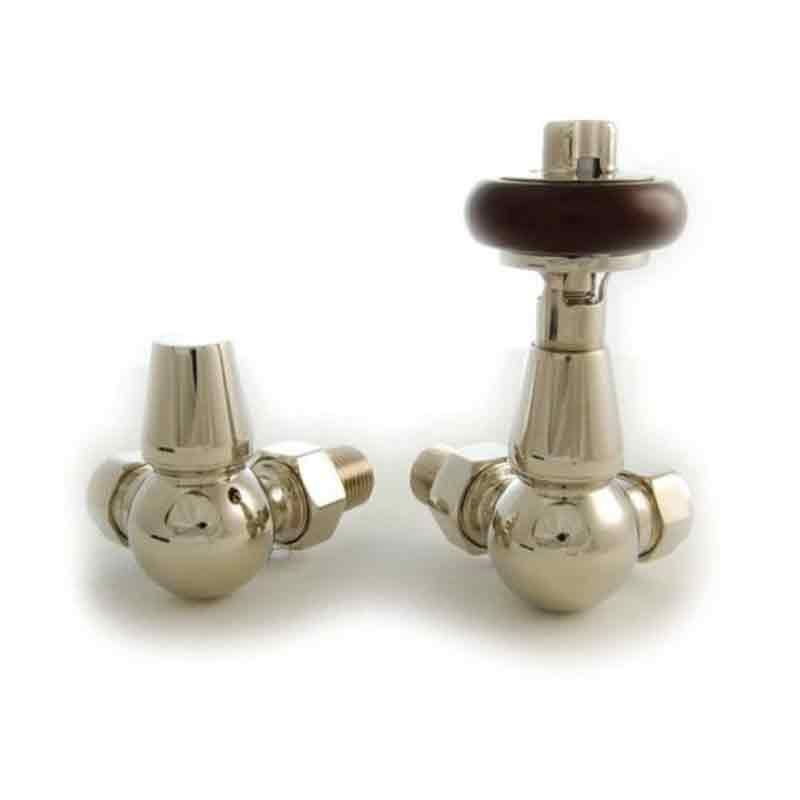 Towelrads Corner Manual Valve & Lockshield - Polished Nickel - 129048