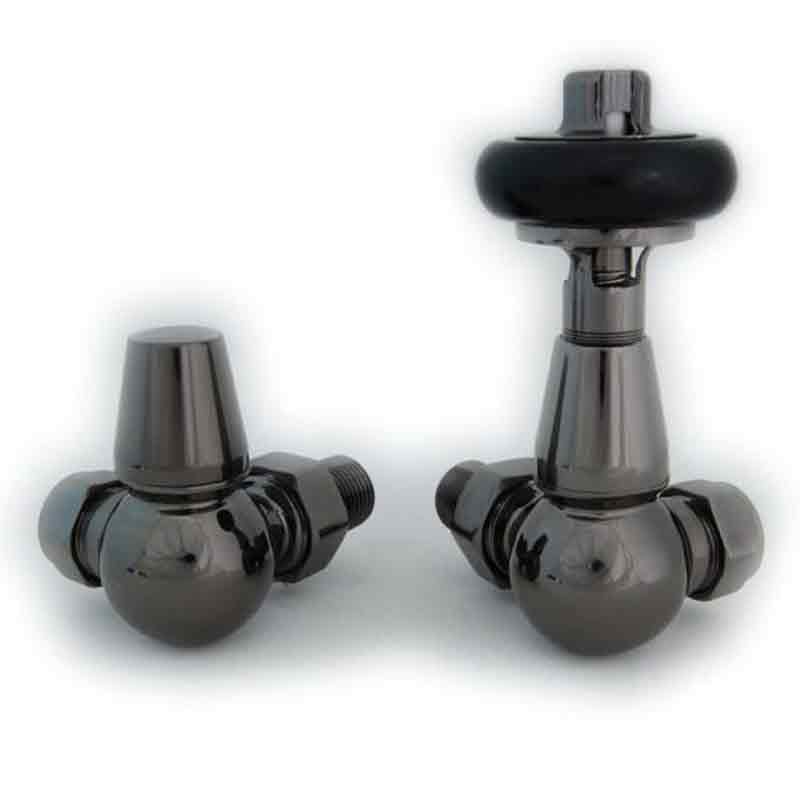 Towelrads Corner Manual Valve & Lockshield - Black Nickel - 129052