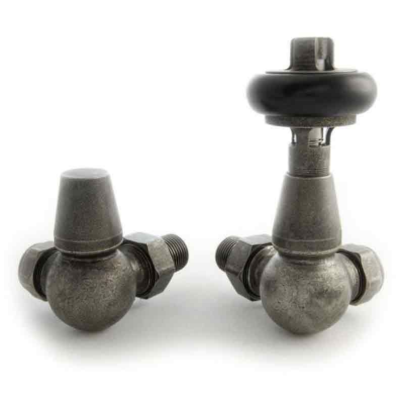 Towelrads Corner Manual Valve & Lockshield - Pewter - 129055