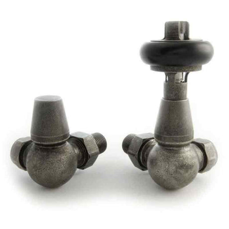 Towelrads Corner Manual Valve & Lockshield - Pewter - 129055