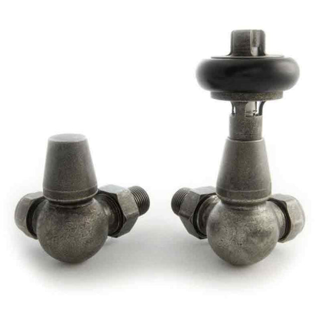 Towelrads Corner Manual Valve & Lockshield - Pewter - 129055