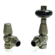 Towelrads Angled Manual Valve and Lockshield - Old English Brass - 129084