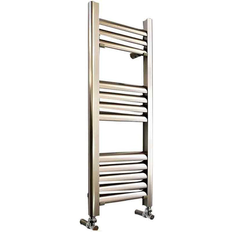 Towelrads Eton Straight Heated Towel Rail 800mm High x 300mm Wide - Brushed Aluminium - 136050