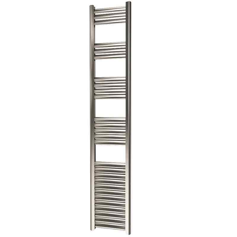 Towelrads Eton Straight Heated Towel Rail 1600mm High x 300mm Wide - Brushed Aluminium - 136054