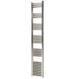 Towelrads Eton Straight Heated Towel Rail 1800mm High x 300mm Wide - Brushed Aluminium - - 136055