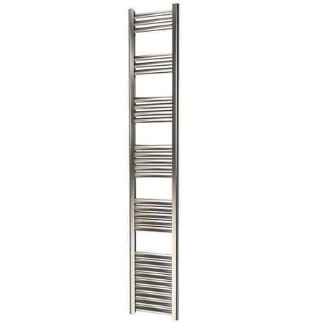 Towelrads Eton Straight Heated Towel Rail 1800mm High x 300mm Wide - Brushed Aluminium - - 136055