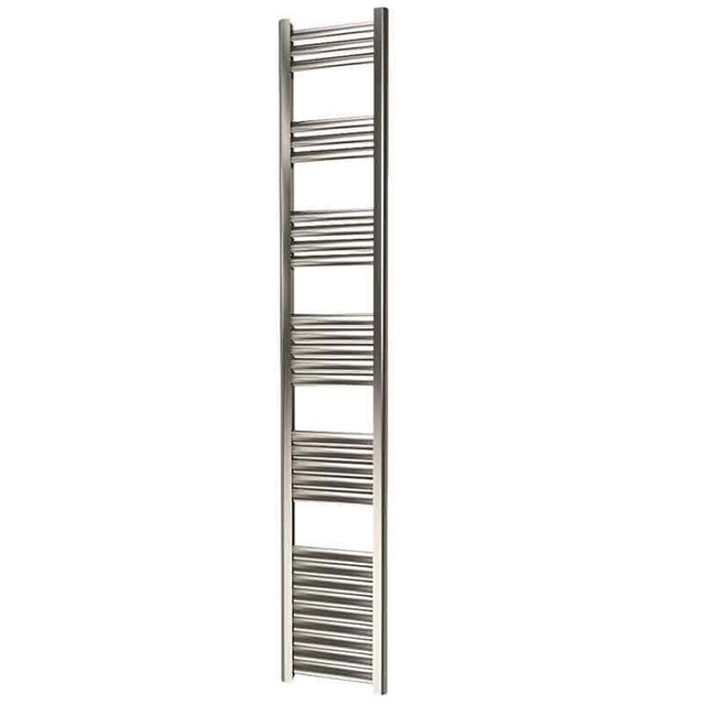 Towelrads Eton Straight Heated Towel Rail 1800mm High x 300mm Wide - Brushed Aluminium - - 136055
