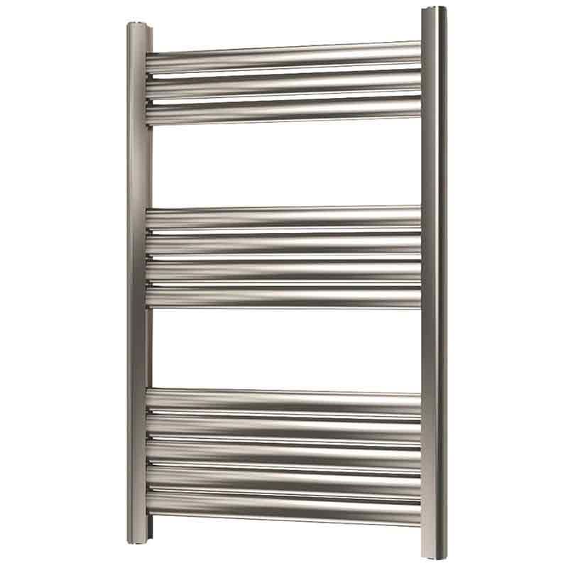 Towelrads Eton Straight Heated Towel Rail 800mm High x 500mm Wide - Brushed Aluminium - 136056
