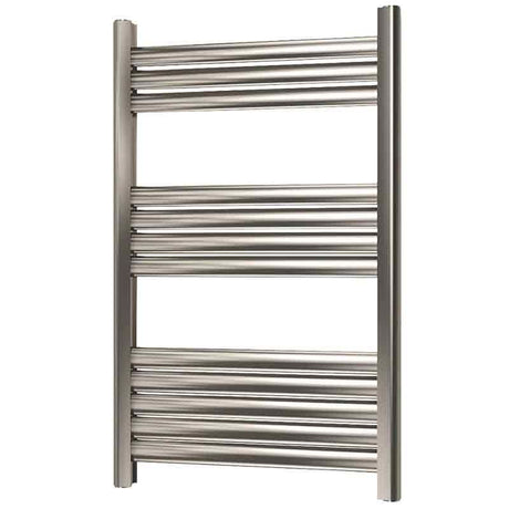 Towelrads Eton Straight Heated Towel Rail 800mm High x 500mm Wide - Brushed Aluminium - 136056