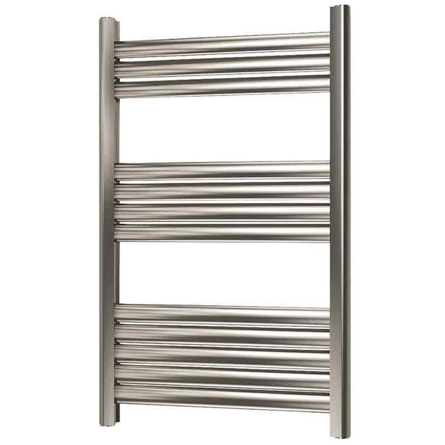 Towelrads Eton Straight Heated Towel Rail 800mm High x 500mm Wide - Brushed Aluminium - 136056