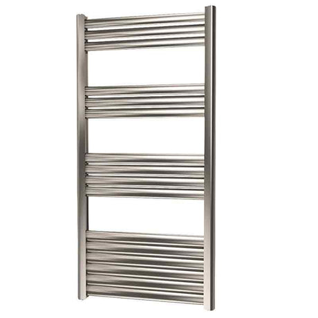 Towelrads Eton Straight Heated Towel Rail 1000mm High x 500mm Wide - Brushed Aluminium - 136057