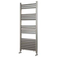 Towelrads Eton Straight Heated Towel Rail 1200mm High x 500mm Wide - Brushed Aluminium - 136058