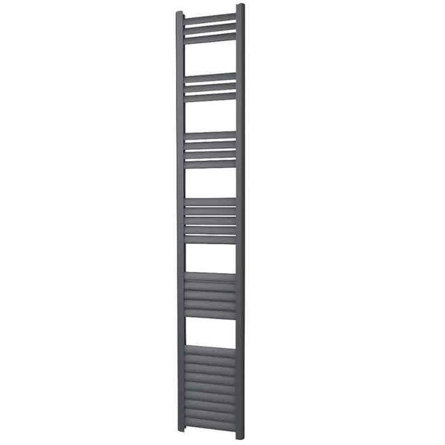 Towelrads Eton Straight Heated Towel Rail - Anthracite - 1800mm High x 300mm Wide - 136065