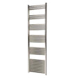 Towelrads Eton Straight Heated Towel Rail 1800mm High x 500mm Wide - Brushed Aluminium - 136078