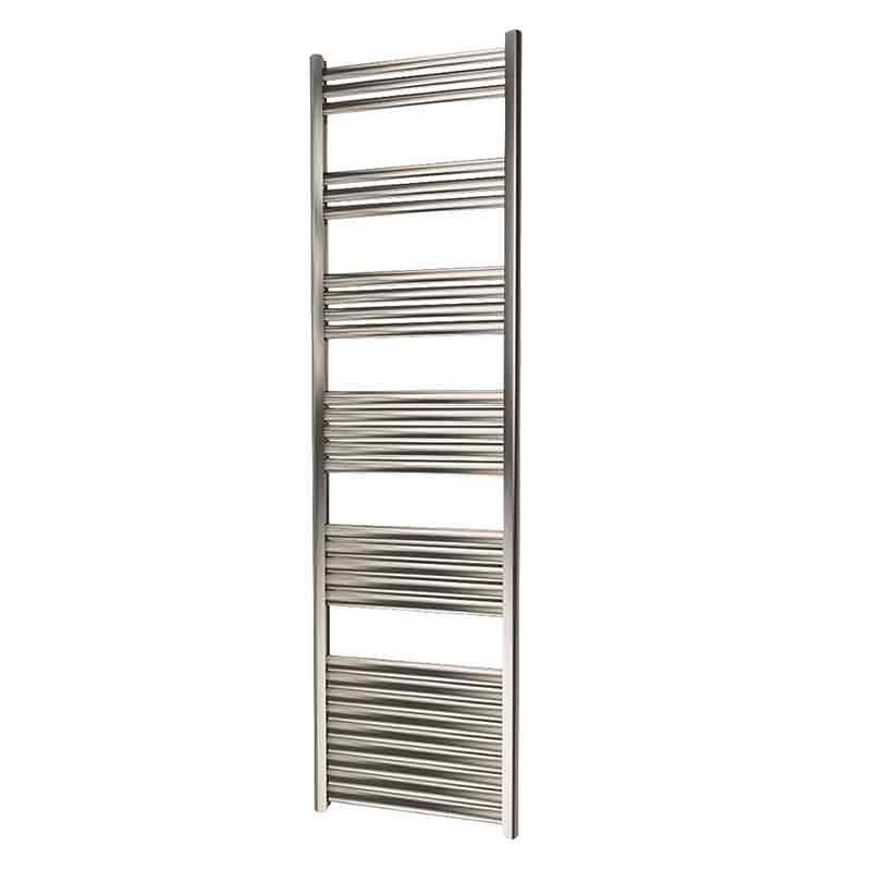 Towelrads Eton Straight Heated Towel Rail 1800mm High x 500mm Wide - Brushed Aluminium - 136078