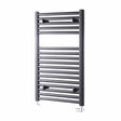 Towelrads Pisa Straight Heated Towel Rail 800mm High x 600mm Wide - Anthracite - 150003