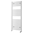 Towelrads Pisa Curved Heated Towel Rail 1200mm High x 500mm Wide - White - 160023