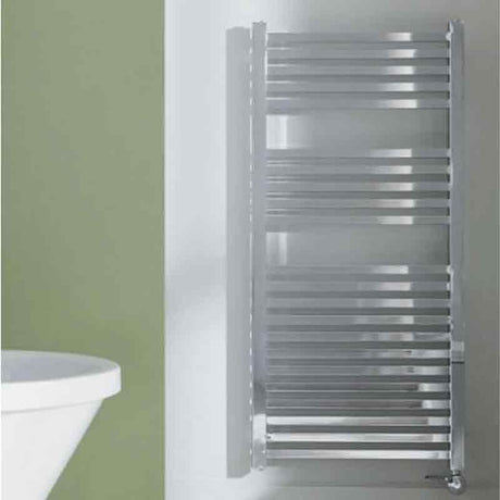 Towelrads Elcot Electric Straight Heated Towel Rail 800mm High x 600mm Wide - Chrome - 300117