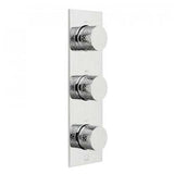 Vado Omika Two Outlet Three Handle Vertical Chrome Thermostatic Shower Valve