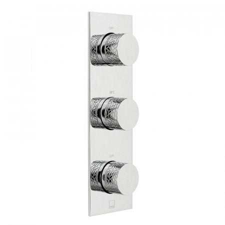 Vado Omika Two Outlet Three Handle Vertical Chrome Thermostatic Shower Valve