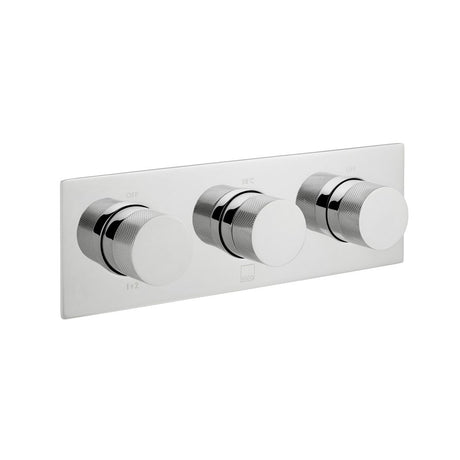 Vado Tablet Knurled Accents 3 Outlet Thermostatic Shower Valve with All-Flow Function - Polished Chrome - TAB-128/3-H-CPK