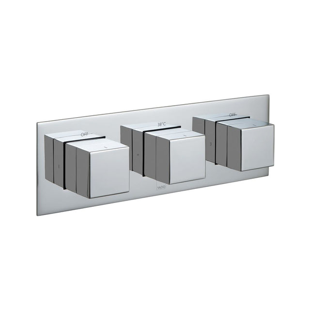 Vado Tablet Notion 3 Outlet Thermostatic Shower Valve with All-Flow Function - Polished Chrome - TAB-128/3-H-NOT-C/P