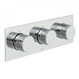 Vado Omika Three Outlet chrome thermostatic shower valve with three handles horizontal design