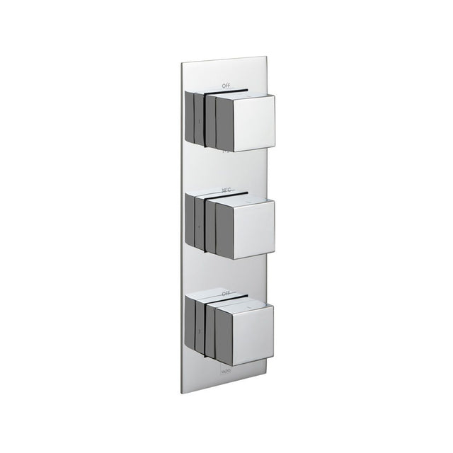 Vado Tablet Notion 3 Outlet Thermostatic Shower Valve with All-Flow Function - Polished Chrome - TAB-128/3-NOT-C/P