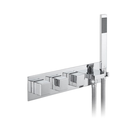 Vado Tablet Io Altitude 3 Outlet Thermostatic Shower Valve with All-Flow and Integrated Mini Kit - Polished Chrome - TAB-128/3WO-NOT-CP