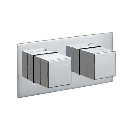 Vado Tablet Notion 2 Outlet Thermostatic Shower Valve with All-Flow Function - Polished Chrome - TAB-148/2-H-NOT-C/P