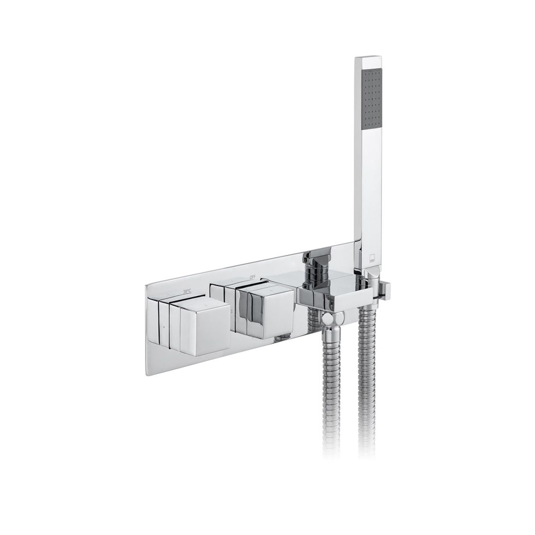 Vado Tablet Io Notion 2 Outlet Thermostatic Shower Valve with All-Flow and Integrated Mini Kit - Polished Chrome - TAB-148/2WO-NOT-CP